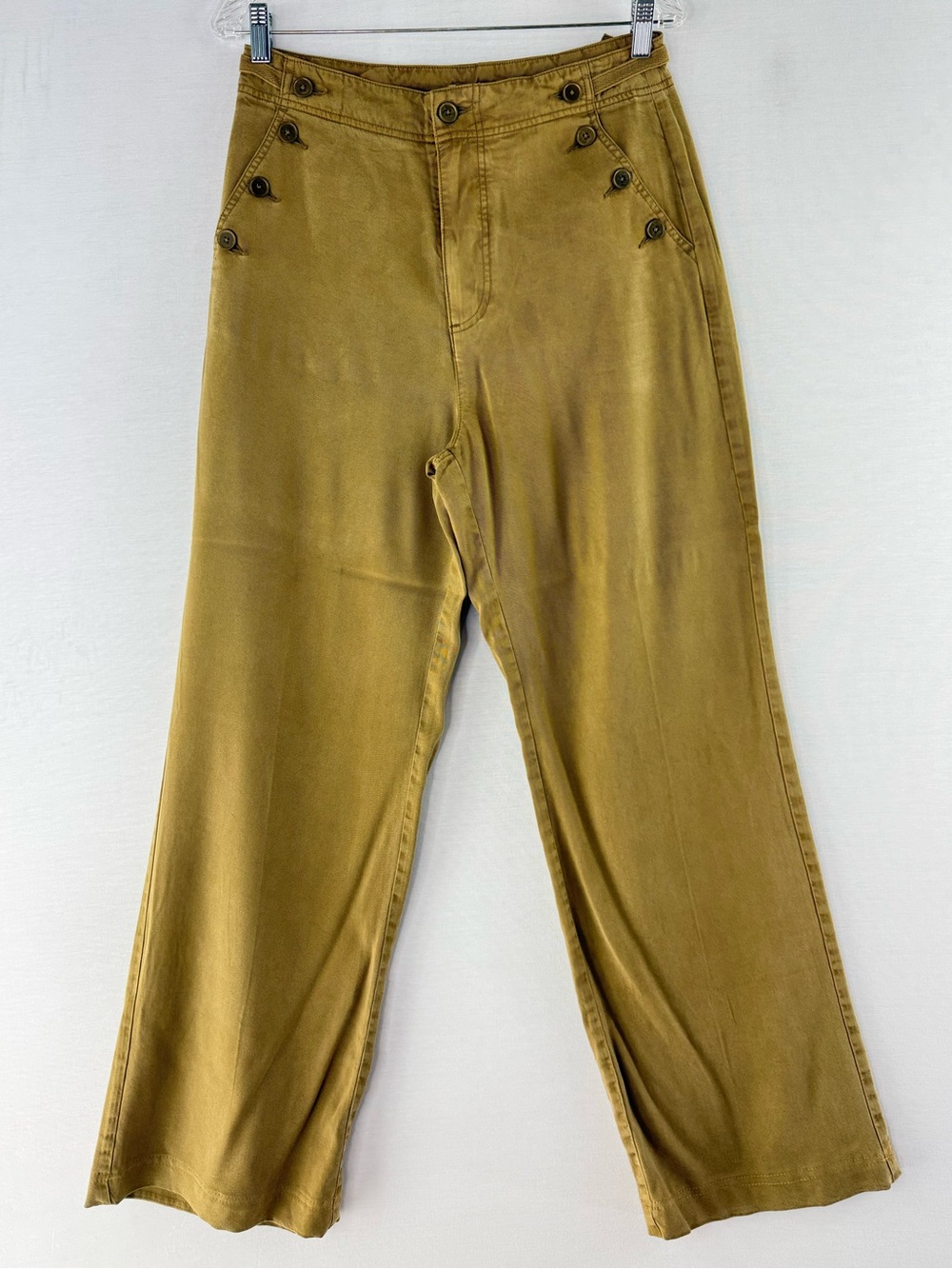 Sundance Ochre Wide Leg Button-Accent Sailor Pants
